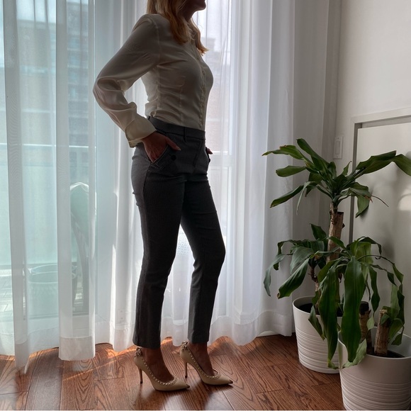 Womens Cropped Dressy Checkered Black and White Pants Size Small - Picture 8 of 9